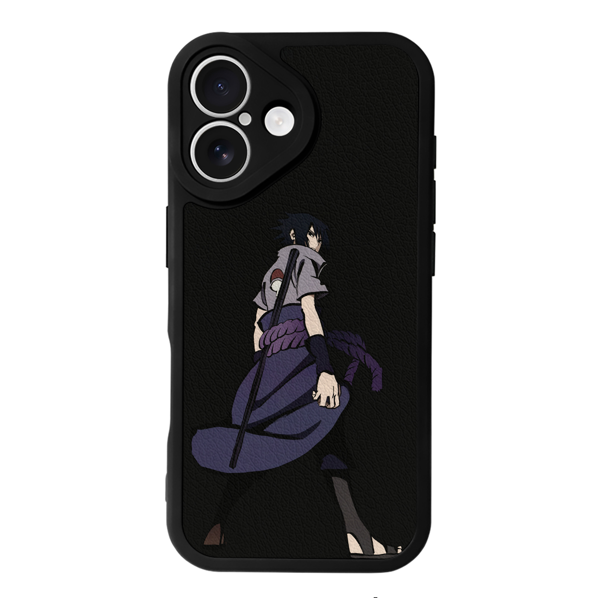 （画像用） NARUTO -ナルト- うちは サスケ Uchiha Sasuke 【iPhone 16シリーズ対応】シリコンスマホケース（レザー調） 材質：シリコン